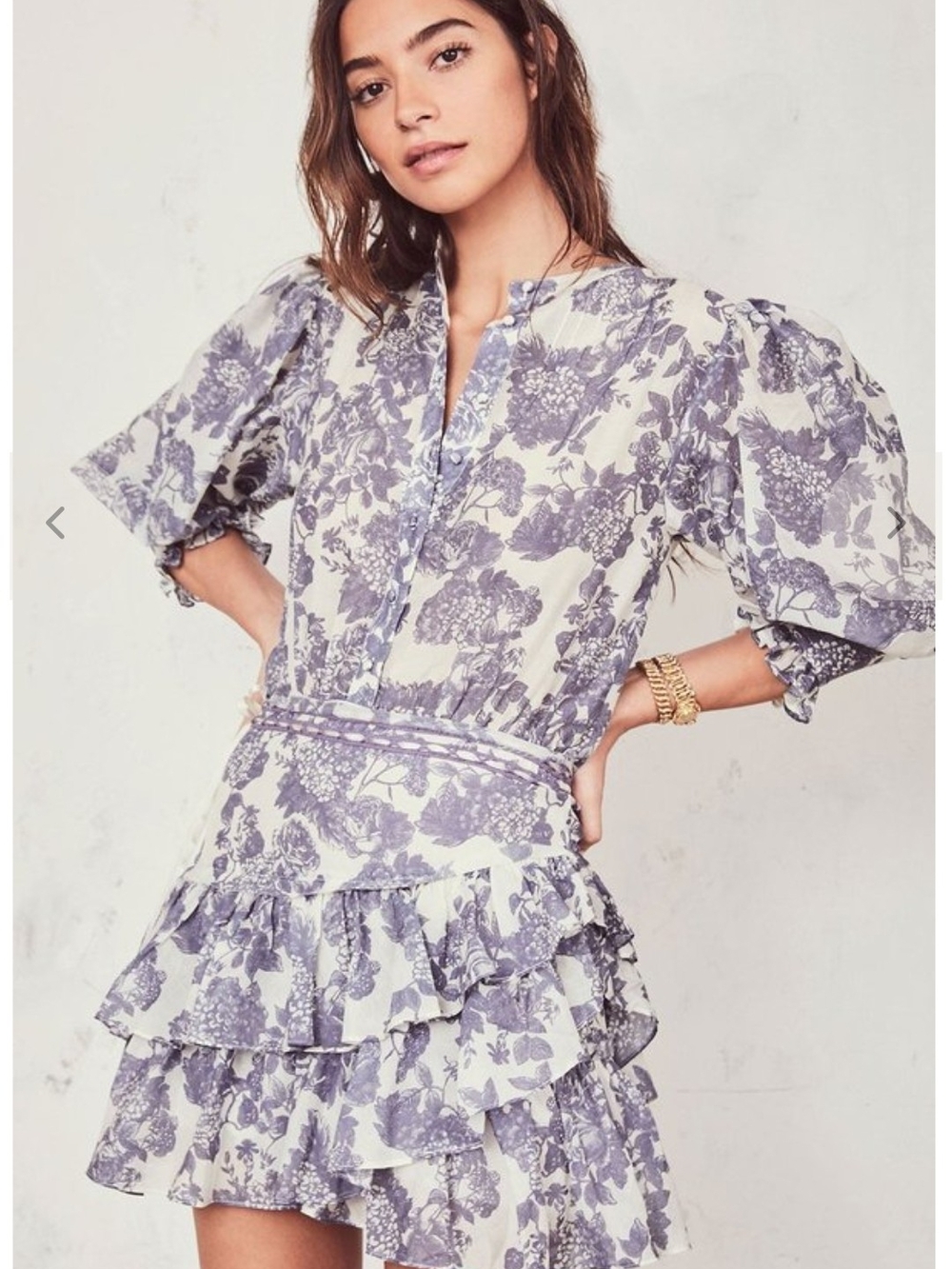 LoveShackFancy Blue and White Lorelei Dress